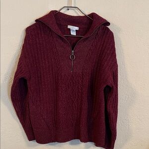 Design History Maroon Knit Top